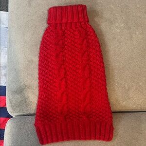Cozy Red Cable Knit Dog Sweater